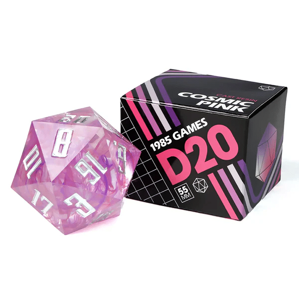 1985 Games: Mega D20 Cosmic Pink 55MM Dice image 0